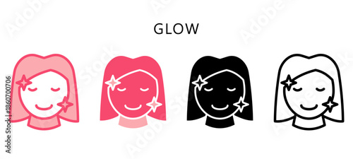 Glow Multi Style Icon. Mini Illustration Relate To Personal Care. Use For Modern Concept, Ui, Ux Web And App Development.