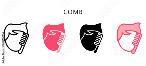 Comb Multi Style Icon. Mini Illustration Relate To Personal Care. Use For Modern Concept, Ui, Ux Web And App Development.