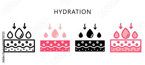 Hydration Multi Style Icon. Mini Illustration Relate To Personal Care. Use For Modern Concept, Ui, Ux Web And App Development.