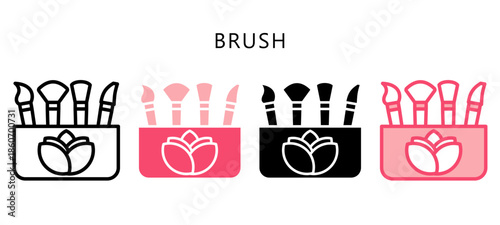 Brush Multi Style Icon. Mini Illustration Relate To Personal Care. Use For Modern Concept, Ui, Ux Web And App Development.