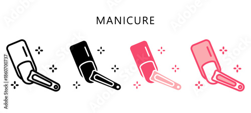 Manicure Multi Style Icon. Mini Illustration Relate To Personal Care. Use For Modern Concept, Ui, Ux Web And App Development.