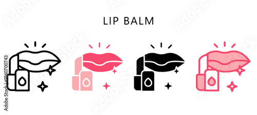 Lip Balm Multi Style Icon. Mini Illustration Relate To Personal Care. Use For Modern Concept, Ui, Ux Web And App Development.