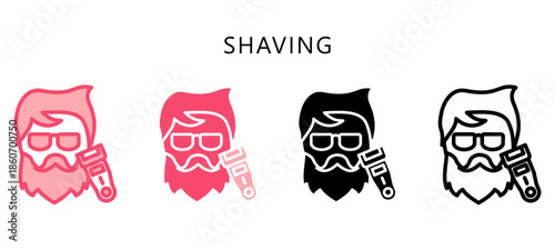 Shaving Multi Style Icon. Mini Illustration Relate To Personal Care. Use For Modern Concept, Ui, Ux Web And App Development.