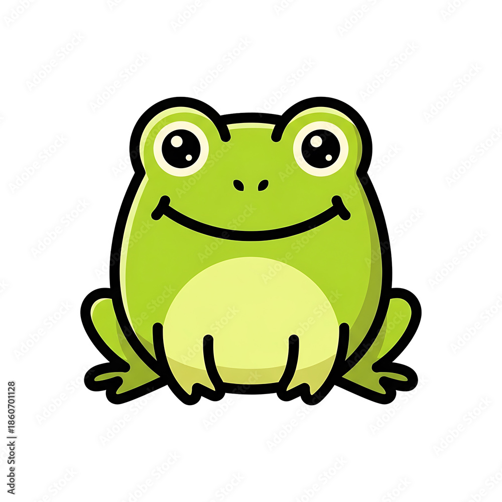 Fototapeta premium Cartoon Green Frog. (1)
