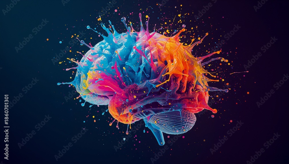 Fototapeta premium jellyfish in the water human brain