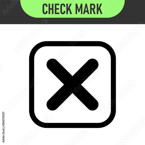 check mark icon button set. check box icon with right and wrong buttons and yes or no checkmark icons in green tick box and red cross. vector illustration	