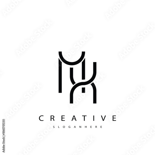 MX Abstract  Monogram Logo Design. This logo is designed with a combination of two line letters M and X 