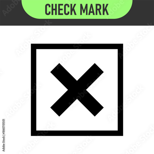 check mark icon button set. check box icon with right and wrong buttons and yes or no checkmark icons in green tick box and red cross. vector illustration	