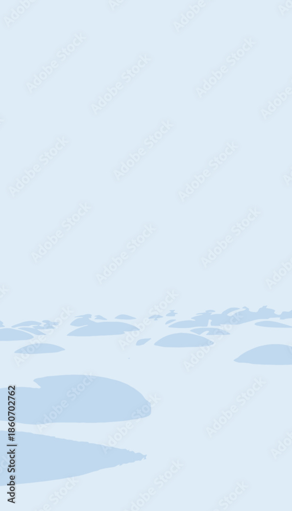 Fototapeta premium Serene Winter Landscape with Snow-Covered Rolling Hills Underneath a Vast Quiet Sky Creating a Minimalist and Calm Atmosphere for Tranquil Reflection