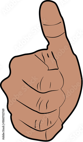Thumbs up hand gesture vector illustration showing approval and positive feedback symbol, like icon for social media, agreement, encouragement, and success design projects