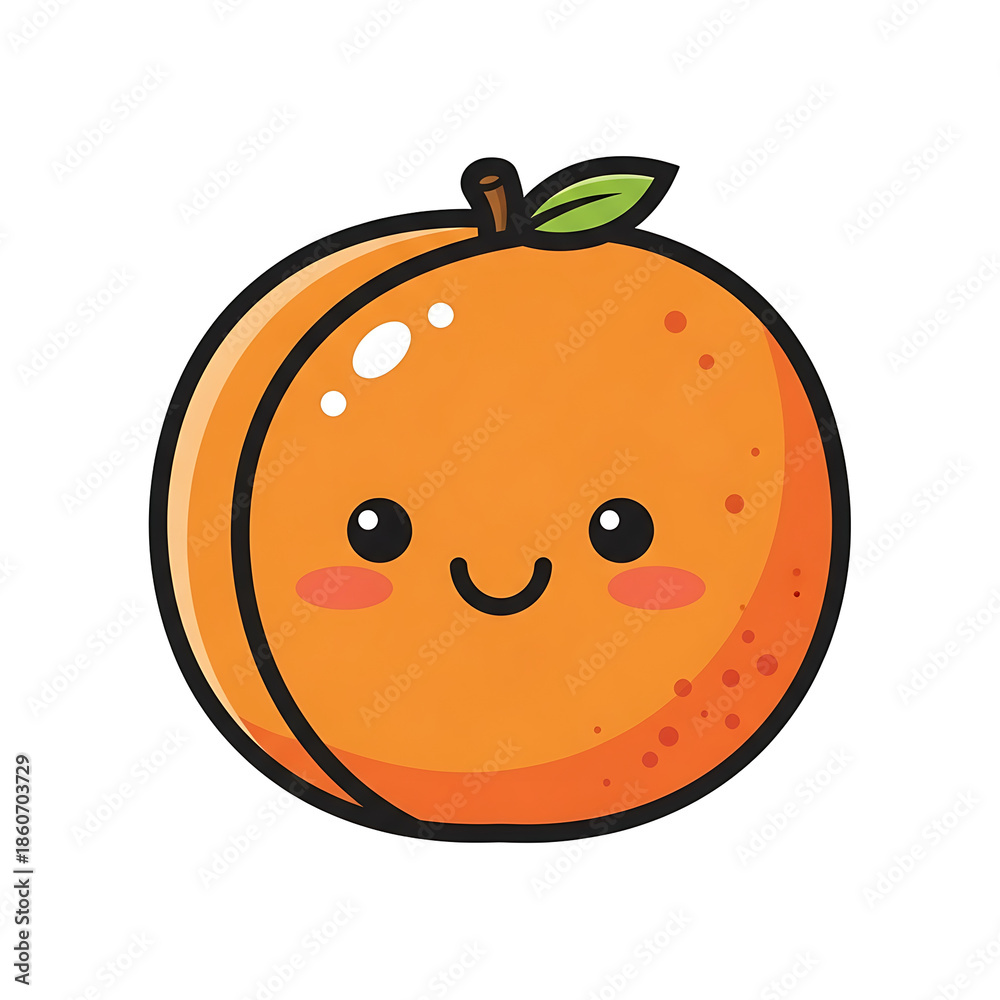Obraz premium Cute Peach Cartoon. (16)