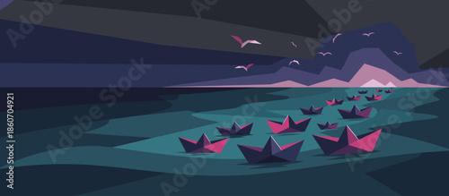 Stylized hand-drawn seashell illustration holds a miniature ocean with a starfish, barnacles, and shells, rendered in a whimsical vintage comic art style with bold outlines