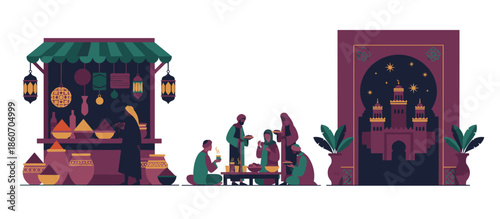 Happy young man in a green anorak and brown cap holds sunglasses, smiling at the camera in a bold graphic illustration with a large leafless tree