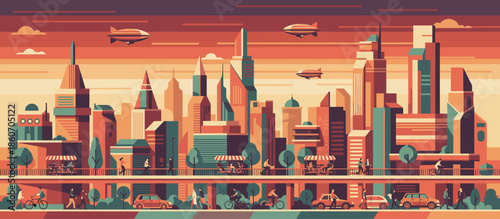 Green pine branch with sharp needles frozen inside an irregular blue block of ice in a graphic comic book style with halftone shading