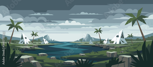 Person wearing stylish patterned trousers with an abstract wavy and geometric design, rendered in a bold, hand-drawn graphic illustration style with ink splatters