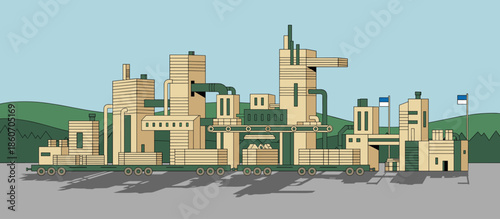 Stylized illustration of a young man drinking fresh clean water from his cupped hands to quench his thirst in a graphic comic book style with line art