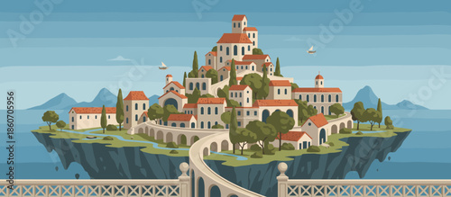 Flexible woman with her hair in a bun practicing a deep forward fold yoga asana on a mat, captured in a minimalist illustration with a serene and healthy lifestyle concept