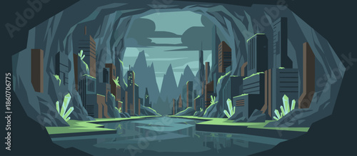 Golden yellow cornfield with a dirt path winding through the tall stalks, illustrated in a retro comic book style with bold outlines and halftone dot patterns