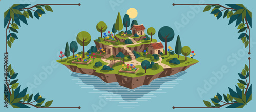 Stylized great white shark illustration swimming gracefully through the deep blue ocean as dramatic sunbeams pierce the water from above in a graphic print style