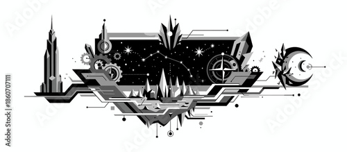 Illustrated man in a casual sweatshirt and cap looks at his mobile phone with a smile, seen through a window with city reflections in a gritty, urban comic book style