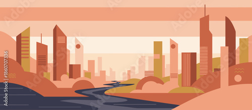 Abstract hand-drawn illustration of serene water ripples with concentric circles and smooth stones in a calm, muted color palette of green, blue, and grey, featuring a graphic comic book style