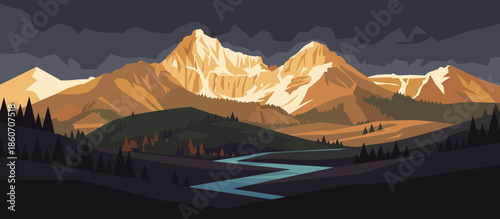 Pensive bearded man in a baseball cap looks over a silhouetted city skyline under a large full moon in a bold, graphic comic book illustration style with halftone details