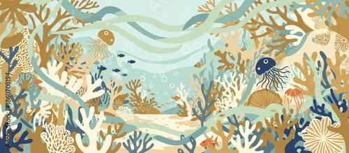 Glass cosmetic dropper bottle with serum or essential oil surrounded by energetic water splashes in a hand-drawn, retro doodle style for a natural skincare theme