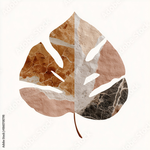 Stylized fossil leaf illustration with earthy colors symbolizing Darwin Day  