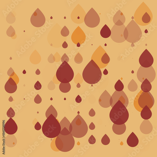 Abstract Raindrops Pattern on Beige Background