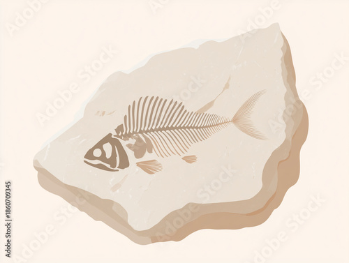 Fish fossil embedded in stone representing the concept of Darwin Day  