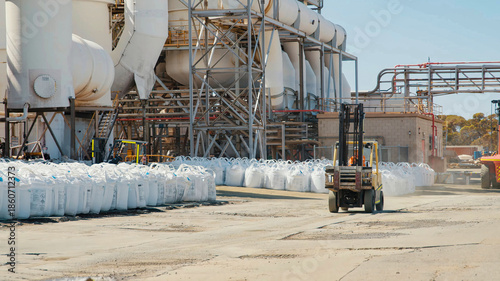 Картината върху платно Lime transport and storage process in industrial plant