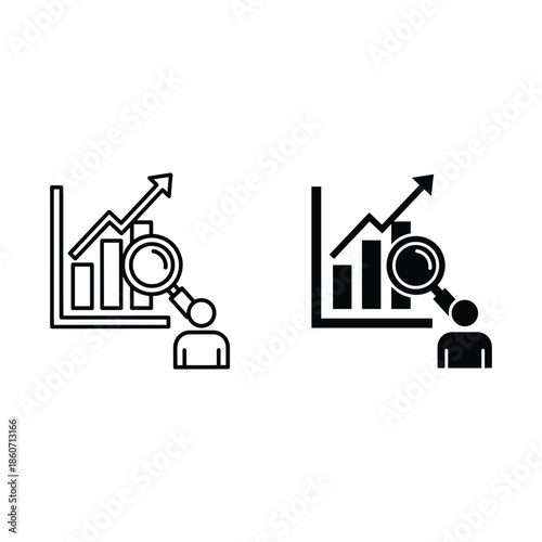Person Analyzing Bar Graph with Magnifying Glass analysis