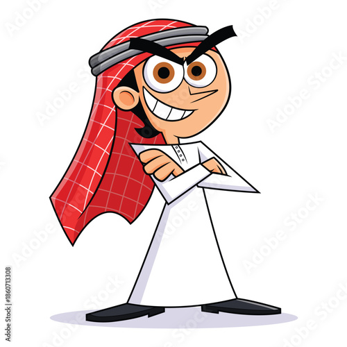 Middle Eastern Cartoon Character, Friendly Arab Cartoon Design