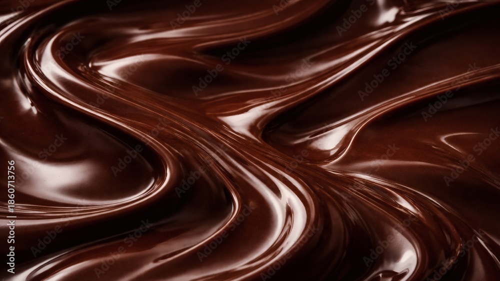 Naklejka premium Melted Dark Chocolate Texture While Solidifying