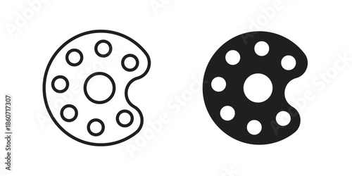 Brush and Palette icons simple design. Vector illustration for web ui