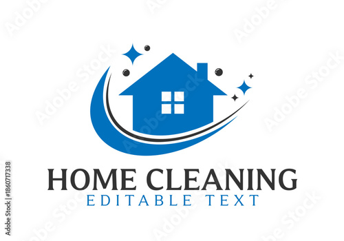 Professional Home Cleaning Logo – Editable Vector Design