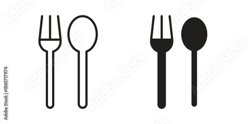 Cutlery icons simple design. Vector illustration for web ui