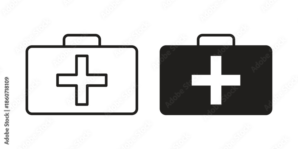 Fototapeta premium Doctor bag icons simple design. Vector illustration for web ui