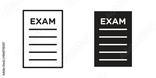 Exam icons simple design. Vector illustration for web ui