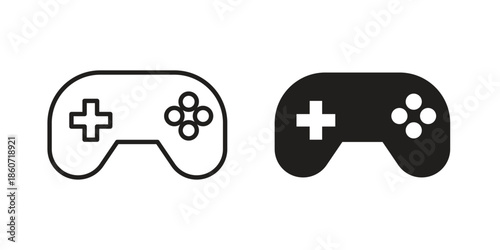 Gaming controller icons simple design. Vector illustration for web ui