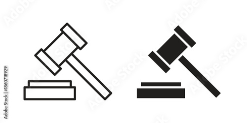 Gavel icons simple design. Vector illustration for web ui