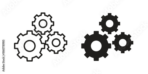 Gears icons simple design. Vector illustration for web ui