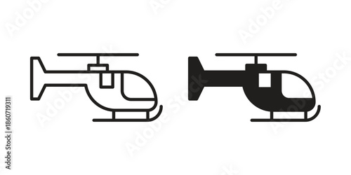 Helicopter icons simple design. Vector illustration for web ui