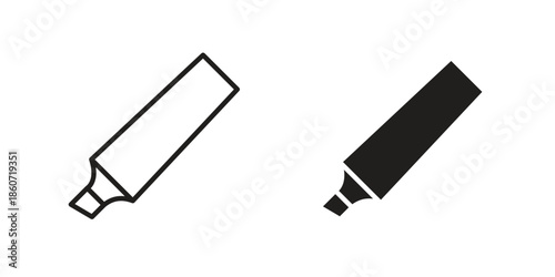 Highlighter icons simple design. Vector illustration for web ui