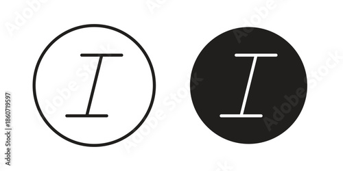 Italic button icons simple design. Vector illustration for web ui