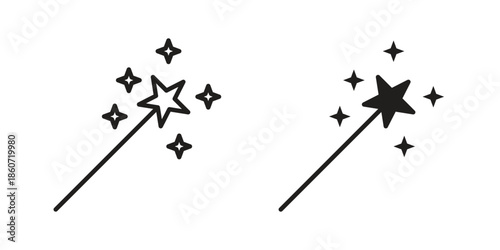 Magic wand icons simple design. Vector illustration for web ui