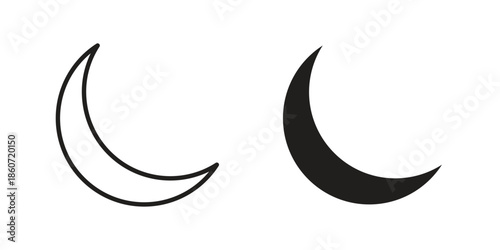Moon icons simple design. Vector illustration for web ui