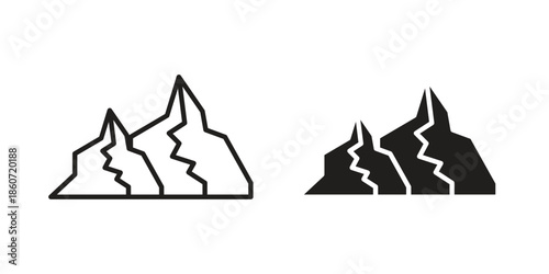 Mountain icons simple design. Vector illustration for web ui