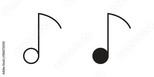 Music note icons simple design. Vector illustration for web ui