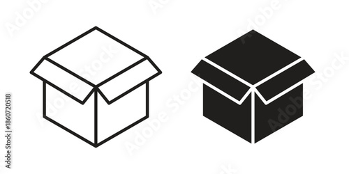 Open box icons simple design. Vector illustration for web ui